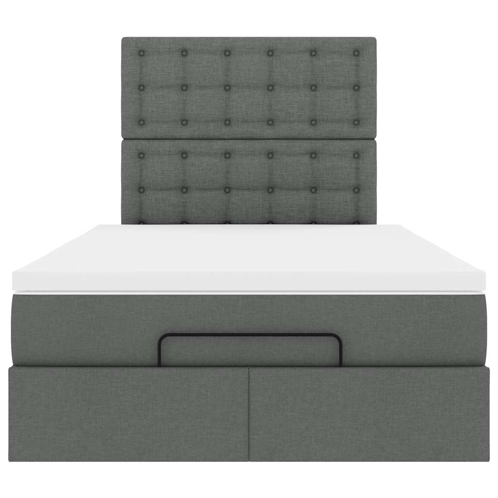 vidaXL Ottoman-Bett mit Matratze & LEDs Dunkelgrau 120x200 cm Stoff