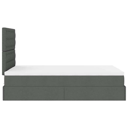 vidaXL Ottoman-Bett mit Matratze & LEDs Dunkelgrau 120x200 cm Stoff