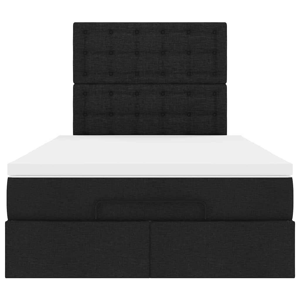 vidaXL Ottoman-Bett mit Matratze & LEDs Schwarz 120x200 cm Stoff