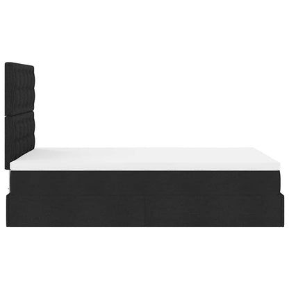vidaXL Ottoman-Bett mit Matratze & LEDs Schwarz 120x200 cm Stoff