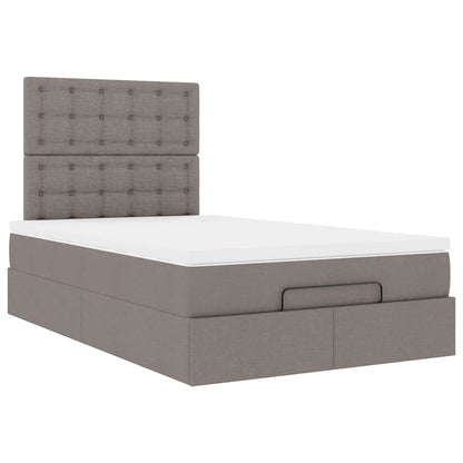vidaXL Ottoman-Bett mit Matratze & LEDs Taupe 120x200 cm Stoff