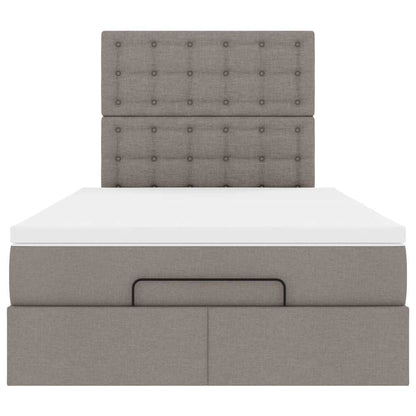 vidaXL Ottoman-Bett mit Matratze & LEDs Taupe 120x200 cm Stoff