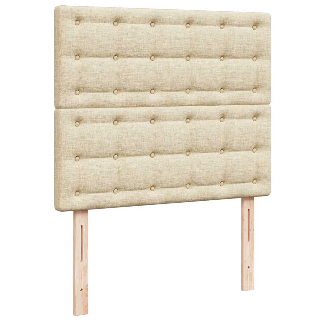 vidaXL Lit ottoman avec matelas et LED Crème 120x200 cm Tissu