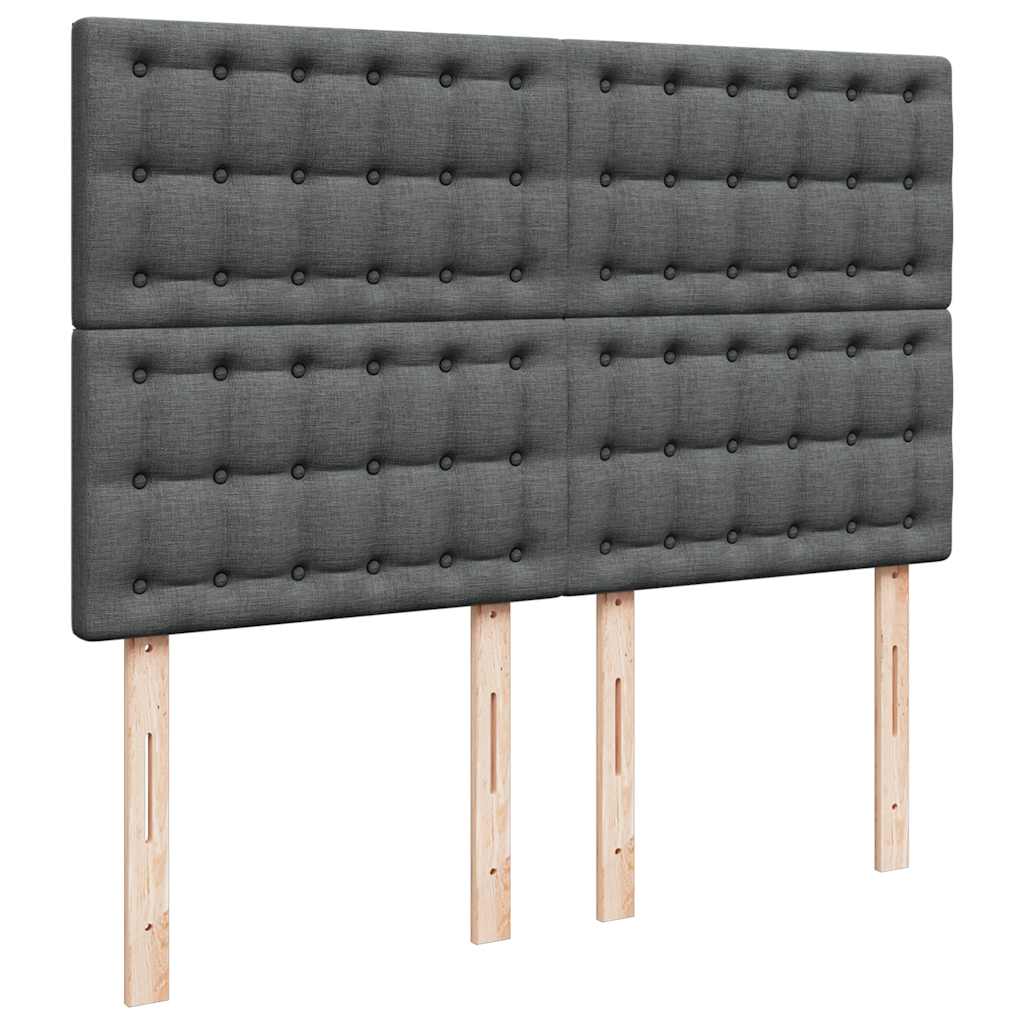 vidaXL Ottoman-Bett mit Matratze & LEDs Dunkelgrau 140x190 cm Stoff