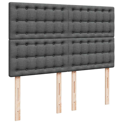 vidaXL Ottoman-Bett mit Matratze & LEDs Dunkelgrau 140x190 cm Stoff