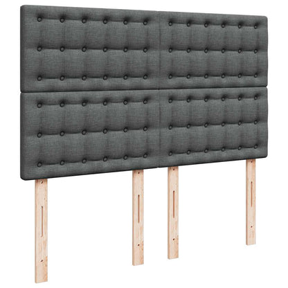 vidaXL Ottoman-Bett mit Matratze & LEDs Dunkelgrau 140x200 cm Stoff