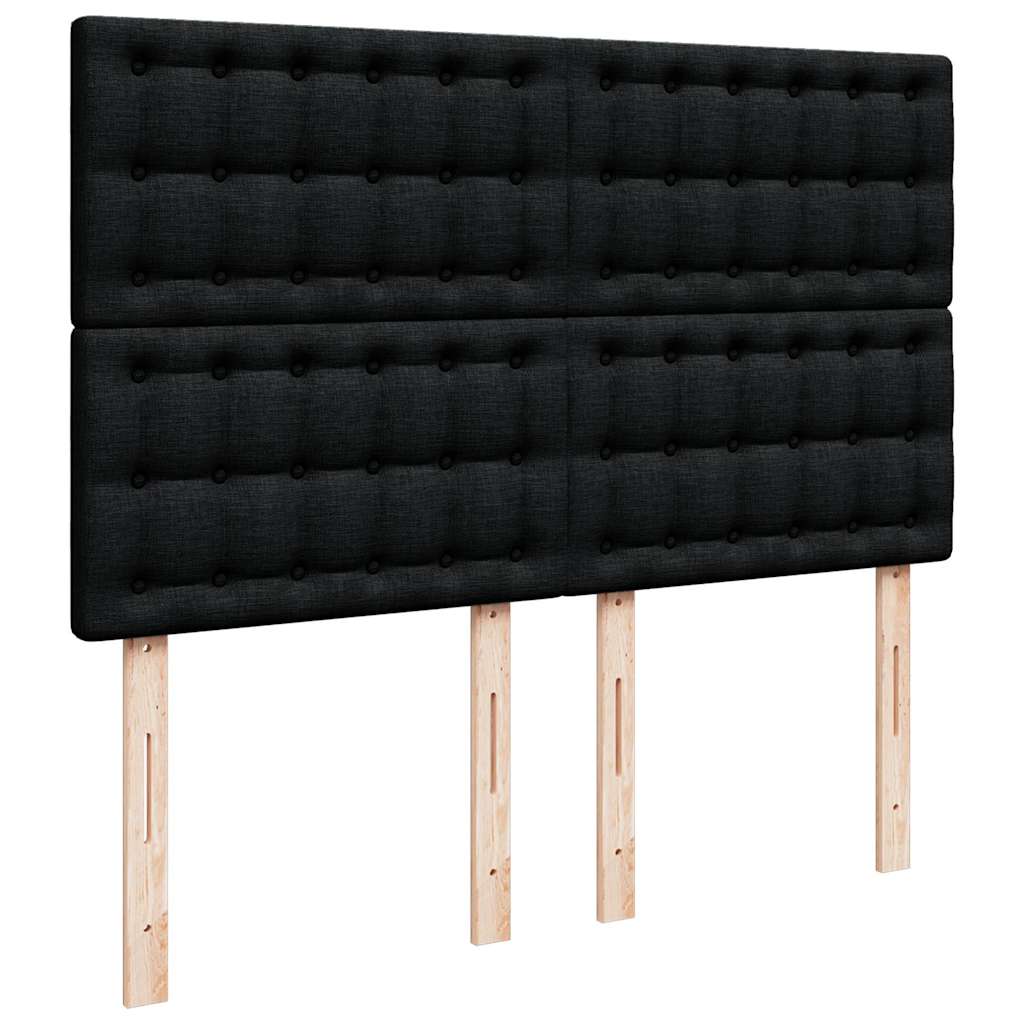 vidaXL Lit ottomane avec matelas et LED Noir 140x200 cm Tissu