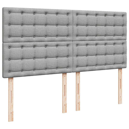 Ottoman-Bett mit Matratze & LEDs Hellgrau 160x200 cm Stoff