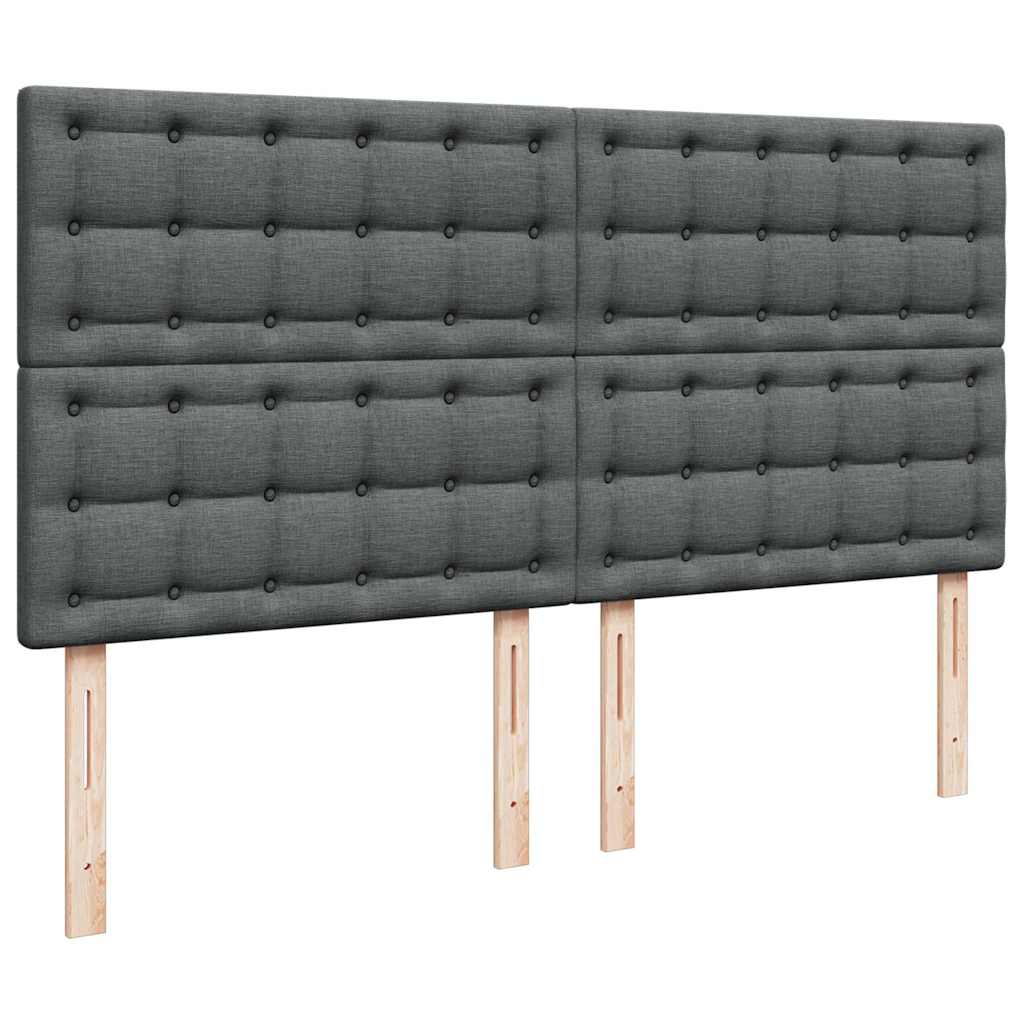 vidaXL Ottoman-Bett mit Matratze & LEDs Dunkelgrau 160x200 cm Stoff