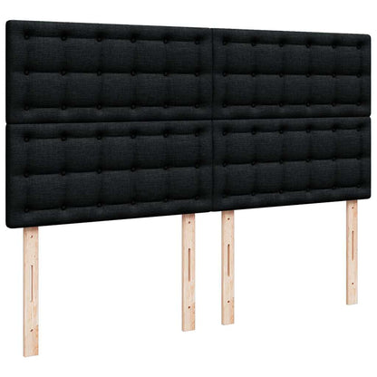 vidaXL Ottoman-Bett mit Matratze & LEDs Schwarz 160x200 cm Stoff