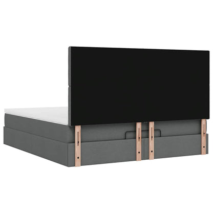 vidaXL Ottoman-Bett mit Matratze & LEDs Dunkelgrau 180x200 cm Stoff
