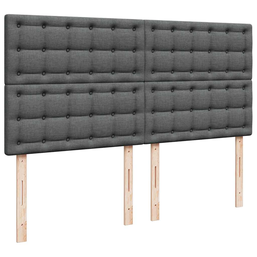 vidaXL Ottoman-Bett mit Matratze & LEDs Dunkelgrau 180x200 cm Stoff