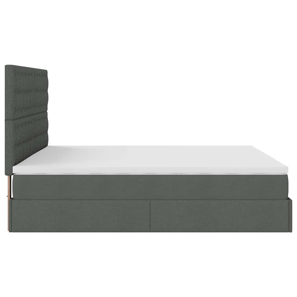 vidaXL Ottoman-Bett mit Matratze & LEDs Dunkelgrau 180x200 cm Stoff