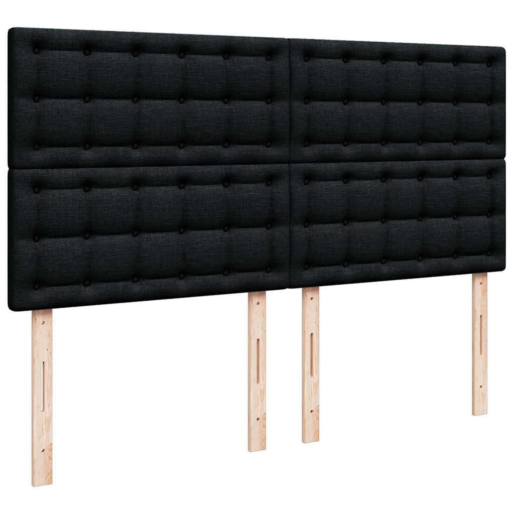 vidaXL Lit-coffre avec matelas et LED Noir 180x200 cm Tissu