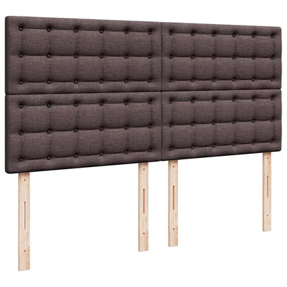 vidaXL Ottoman-Bett mit Matratze & LEDs Dunkelbraun 180x200 cm Stoff