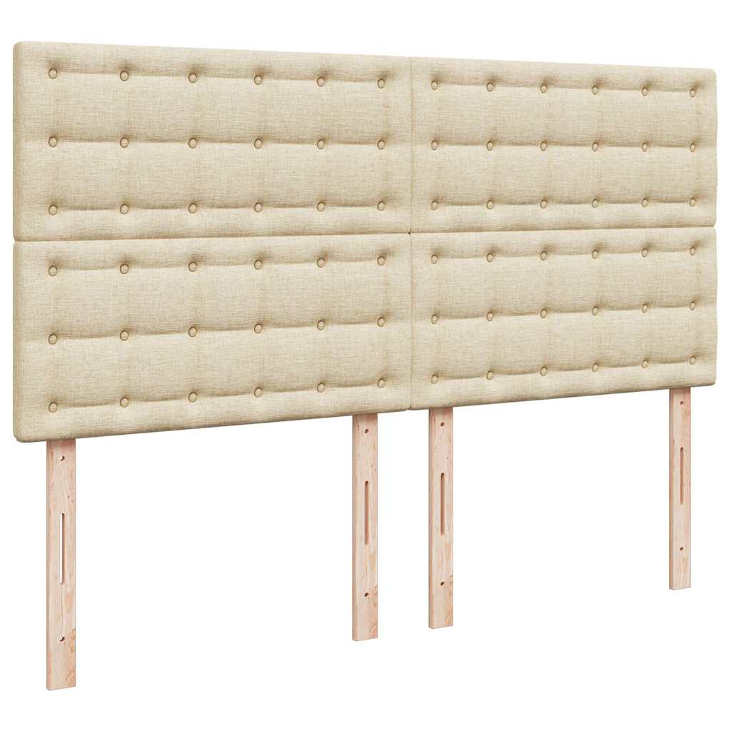 vidaXL Lit ottoman avec matelas et LED Crème 200x200 cm Tissu