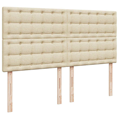 vidaXL Lit ottoman avec matelas et LED Crème 200x200 cm Tissu