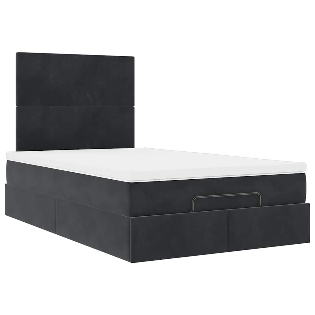 vidaXL Ottoman-Bett mit Matratzen & LEDs Schwarz 120x190 cm Samt