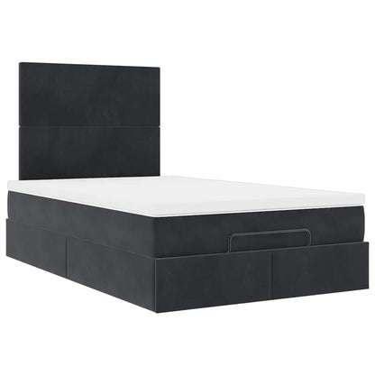 vidaXL Ottoman-Bett mit Matratzen & LEDs Schwarz 120x190 cm Samt