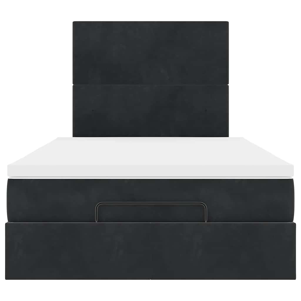 vidaXL Ottoman-Bett mit Matratzen & LEDs Schwarz 120x190 cm Samt