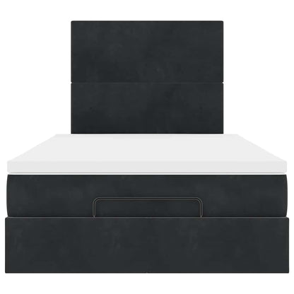 vidaXL Ottoman-Bett mit Matratzen & LEDs Schwarz 120x190 cm Samt