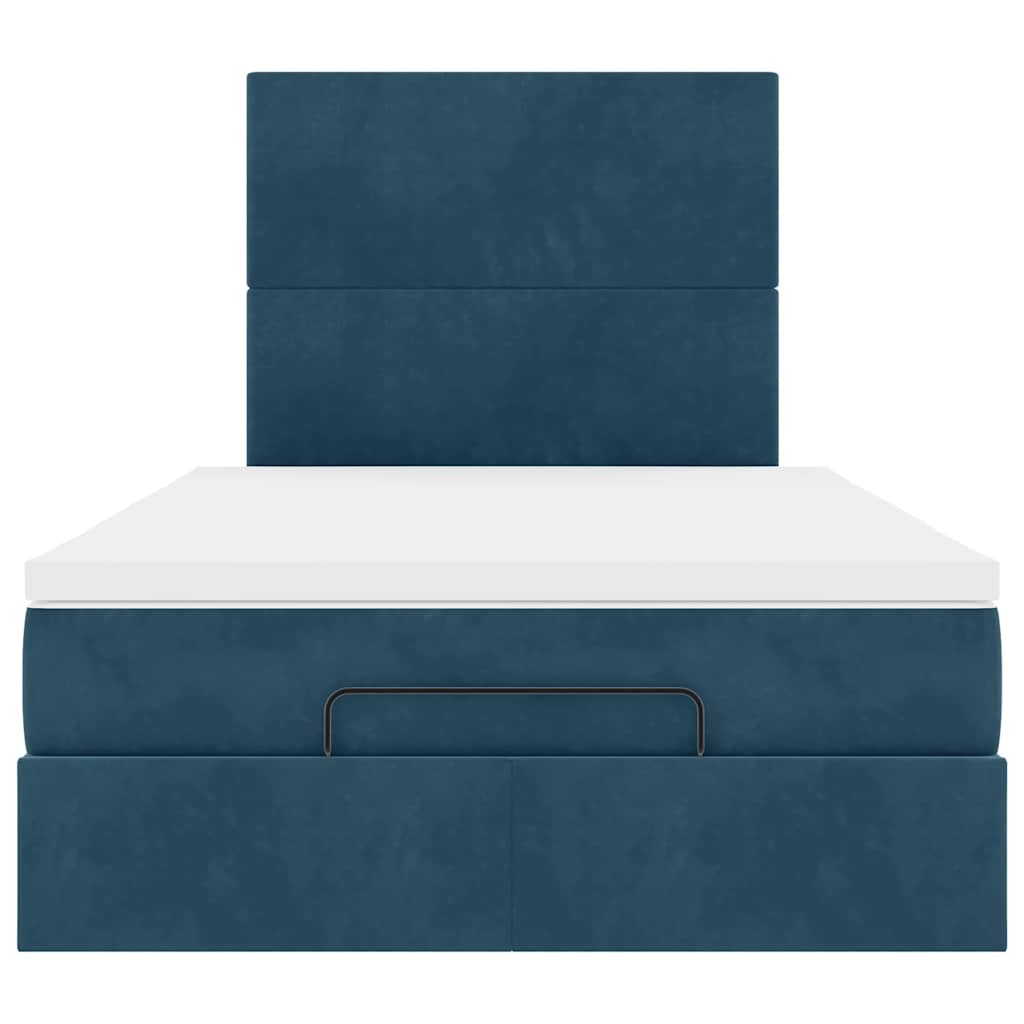 vidaXL Ottoman-Bett mit Matratzen & LEDs Dunkelblau 120x190 cm Samt
