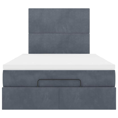vidaXL Lit ottoman avec matelas et LED gris foncé 120x200 cm Velours