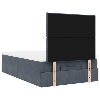 vidaXL Lit ottoman avec matelas et LED gris foncé 120x200 cm Velours