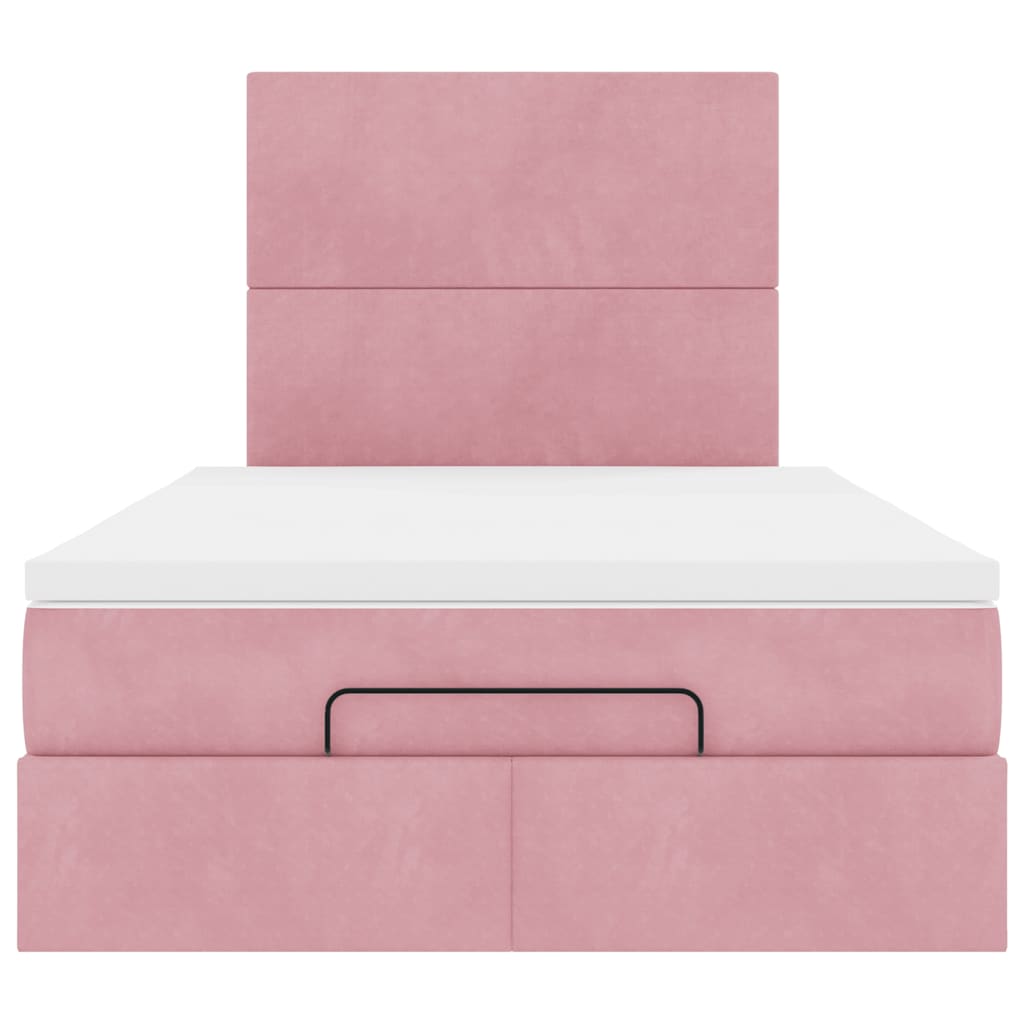vidaXL Ottoman-Bett mit Matratzen & LEDs Rosa 120x200 cm Samt