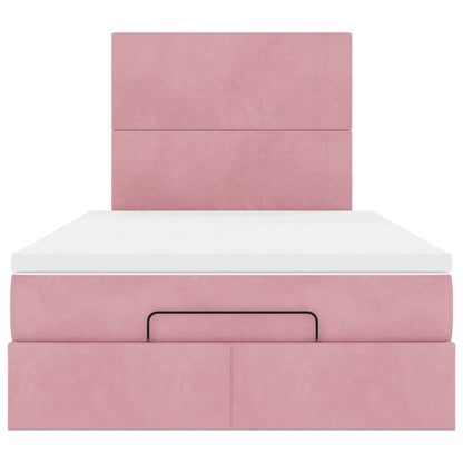 vidaXL Ottoman-Bett mit Matratzen & LEDs Rosa 120x200 cm Samt
