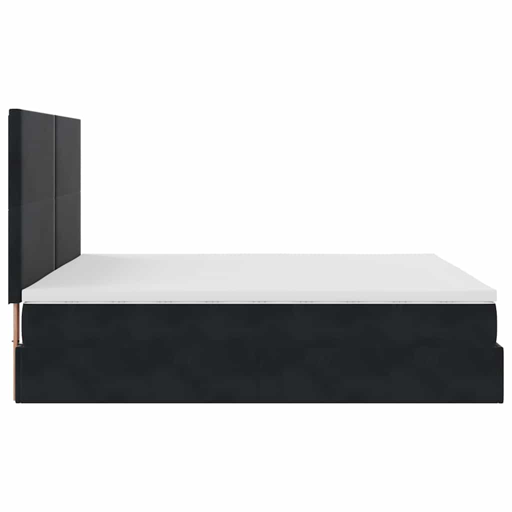 vidaXL Ottoman-Bett mit Matratzen & LEDs Schwarz 160x200 cm Samt