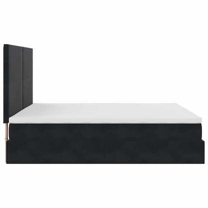vidaXL Ottoman-Bett mit Matratzen & LEDs Schwarz 160x200 cm Samt