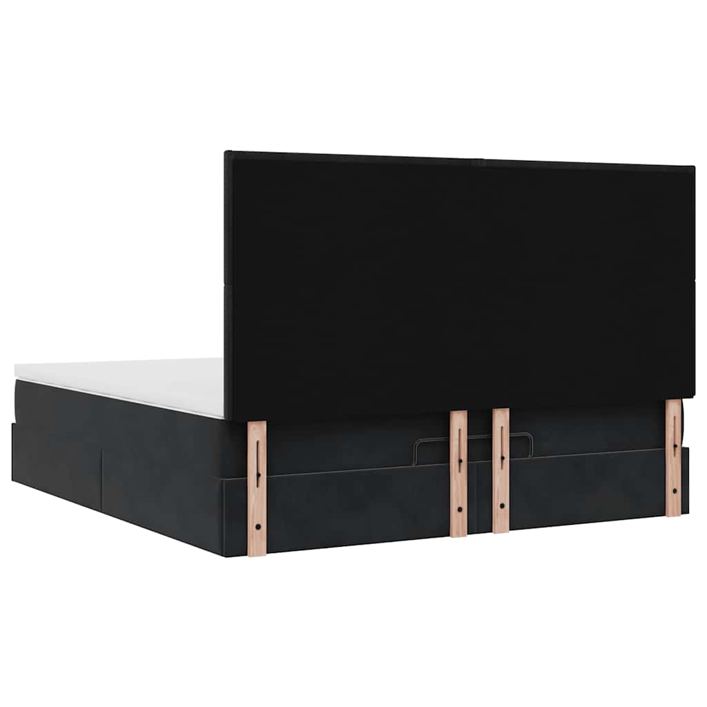 vidaXL Lit ottoman avec matelas et LED Noir 180x200 cm Velours