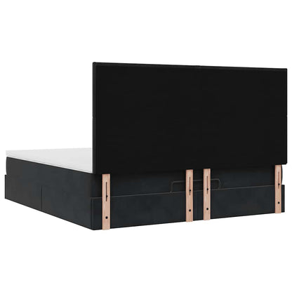 vidaXL Lit ottoman avec matelas et LED Noir 180x200 cm Velours