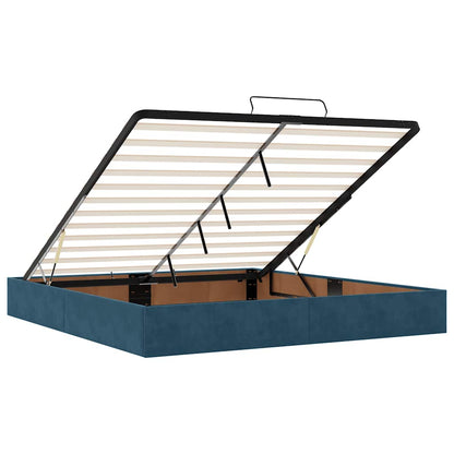 vidaXL Lit ottoman avec matelas et LED Bleu foncé 180x200 cm Velours