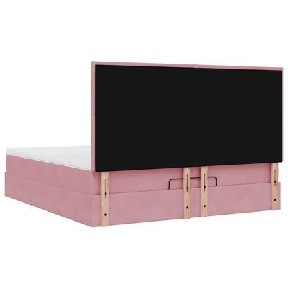 vidaXL Lit ottomane avec matelas et LED Rose 180x200 cm Velours