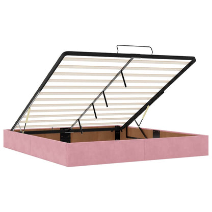 vidaXL Lit ottomane avec matelas et LED Rose 180x200 cm Velours