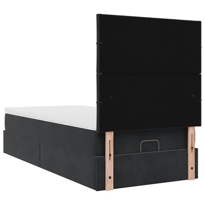vidaXL Ottoman-Bett mit Matratzen & LEDs Schwarz 80x200 cm Samt