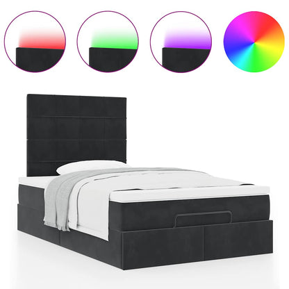 vidaXL Ottoman-Bett mit Matratzen & LEDs Schwarz 120x190 cm Samt