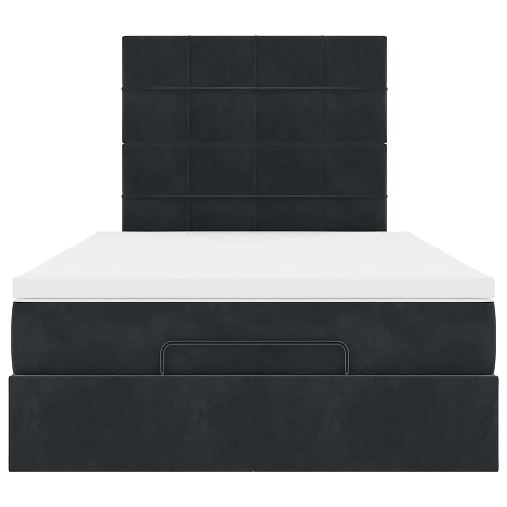 vidaXL Ottoman-Bett mit Matratzen & LEDs Schwarz 120x190 cm Samt