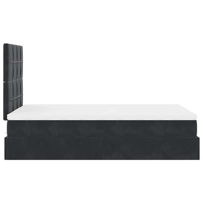 vidaXL Ottoman-Bett mit Matratzen & LEDs Schwarz 120x190 cm Samt
