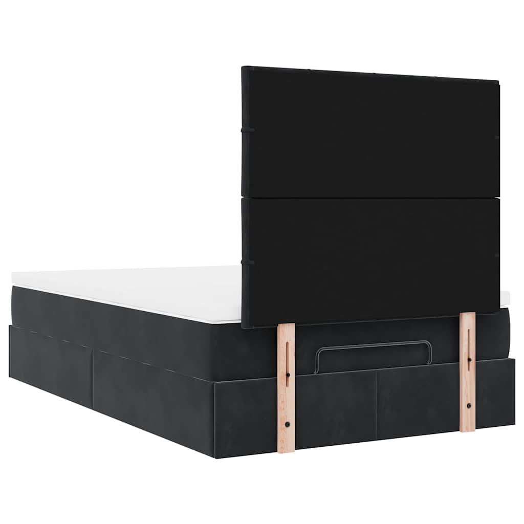 vidaXL Ottoman-Bett mit Matratzen & LEDs Schwarz 120x190 cm Samt