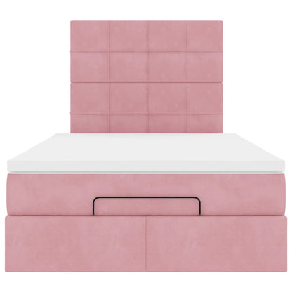 vidaXL Lit ottoman avec matelas et LED Rose 120x190 cm Velours