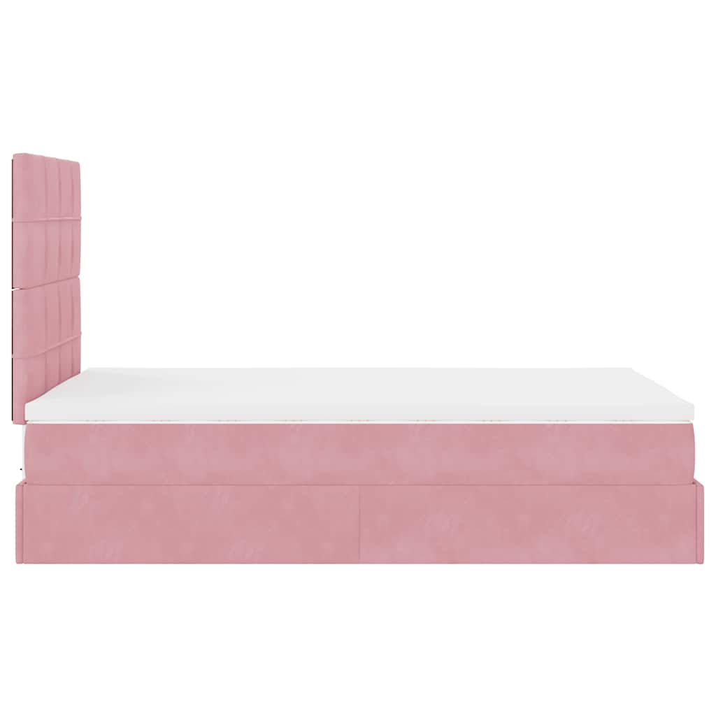 vidaXL Lit ottoman avec matelas et LED Rose 120x190 cm Velours
