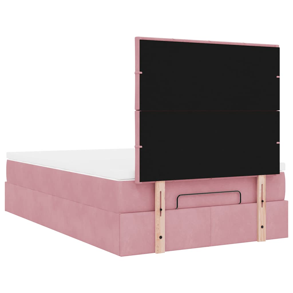 vidaXL Lit ottoman avec matelas et LED Rose 120x190 cm Velours