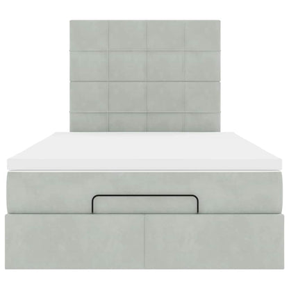 vidaXL Lit ottoman avec matelas et LED Gris clair 120x200 cm Velours
