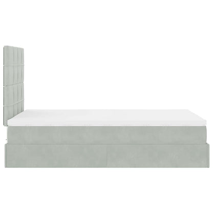 vidaXL Lit ottoman avec matelas et LED Gris clair 120x200 cm Velours