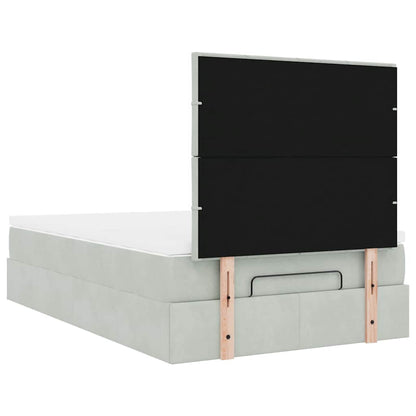 vidaXL Lit ottoman avec matelas et LED Gris clair 120x200 cm Velours