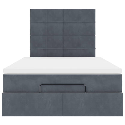 vidaXL Lit ottoman avec matelas et LED gris foncé 120x200 cm Velours
