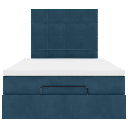 vidaXL Lit coffre avec matelas et LED Bleu foncé 120x200 cm Velours